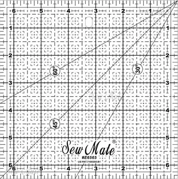 Řezací pravítko Texi Rastrové pravítko na patchwork 6.5"x6.5" E6565-BK černé