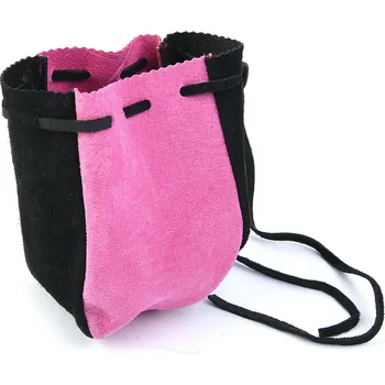 Měšec z kůže černo-růžový