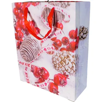 Dárková taška Dárková taška střední vánoční se třpytkami (0059A)