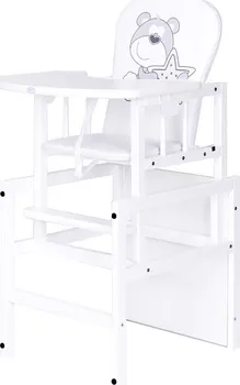 Jídelní židlička DREWEX Antonín Medvídek s hvězdičkou bílá