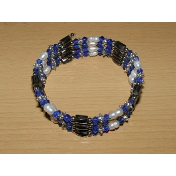 Drahý kámen Hematit - magnetický - Náramek had - knhm3