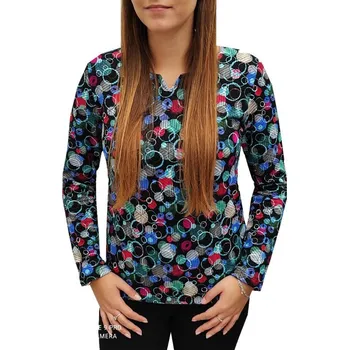 Dámská halenka Halenka Sabatti černá s barevnými kolečky Velikosti Sabatti: 52