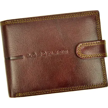 Hnědá kožená peněženka Harvey Miller Polo Club 1530260 s upínkou