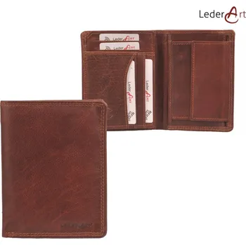 Peněženka LederArt Pánská kožená peněženka LAB-102 hnědá