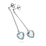 Zlatnictví Helios Náušnice Topaz srdce a stříbro