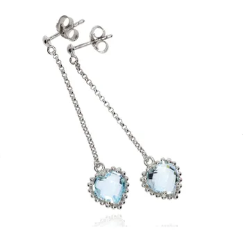 Náušnice Zlatnictví Helios Náušnice Topaz srdce a stříbro