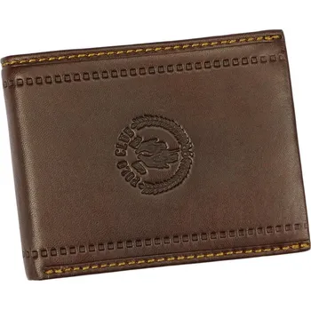 Kabelka Tmavěhnědá kožená peněženka Harvey Miller Polo Club 1725292