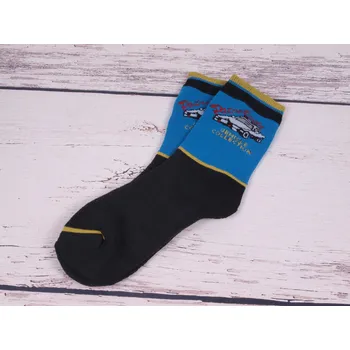 Termo ponožky Evona teplé černomodré s policejním autem velikosti ponožek: 15-17 (EUR vel. 23-26)