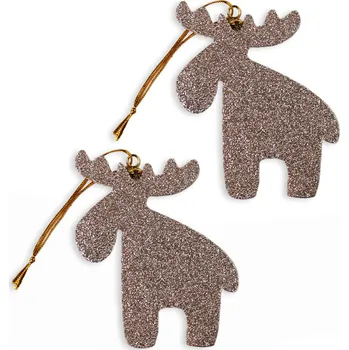 Vánoce Sob závěs pvc 2ks/8cm šampáň (525489)