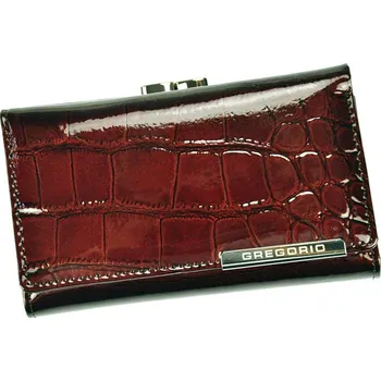 Peněženka Tmavěhnědá lesklá kožená peněženka Gregorio BC-108