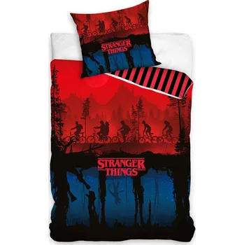 Povlečení Carbotex Stranger Things Upside Down 140 x 200, 70 x 90 cm zip