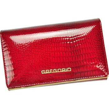 Malá červená lesklá kožená peněženka Gregorio SLL-110