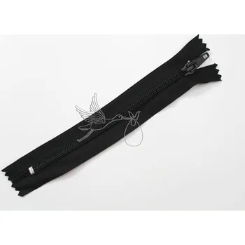 Zip Spirálový zip 14cm - nedělitelný - černý - Oeko-tex - class I