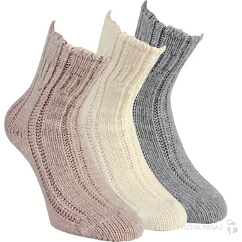 Dámské ponožky Teplé jemné měkké extra volné akrylové ponožky RS - 1pár EXTRA 39-42 náhodný výběr