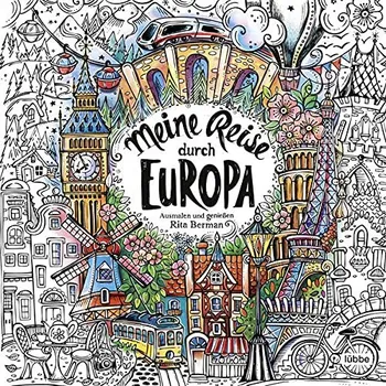 Antistresové omalovánky Meine Reise durch Europa - Rita Berman (2021, brožovaná)