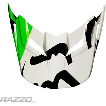 Helma na motorku Náhradní kšilt helmy FOX V1 Race Visor White Black Green 18 XS-S