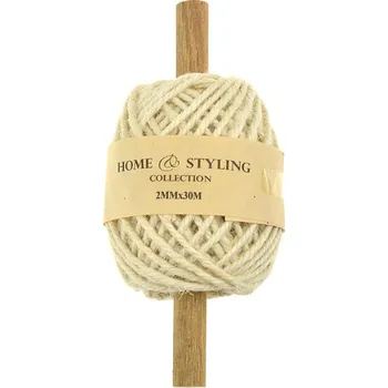 H&S collection Jutový provázek 2 mm x 30 m - Bílý