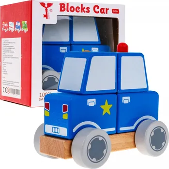 Dřevěná hračka Mamido Dřevěné autíčko policie