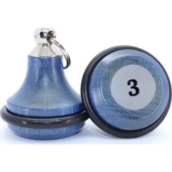 Dřevěná hotelová klíčenka KH-G6 modrá, buk, stříbrná koncovka, Gravírování Ano KH_G6_SILVER_GRAV