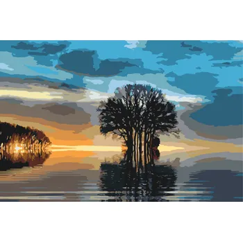 Malování podle čísel - Osamělý strom 2 Velikost: 40x60cm, Rámování: Pouze srolované plátno