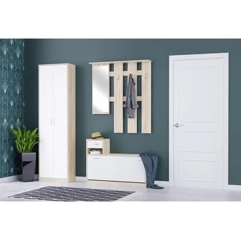 Předsíňová stěna Předsíňová Stěna Alaska 155cm Dub Sonoma/Bílá