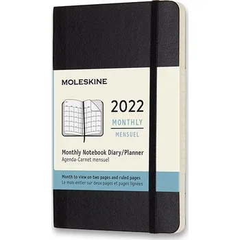 Diář Moleskine Diář 2022 S měsíční černý