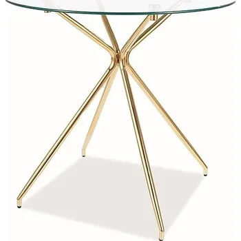 Jídelní stůl Nábytek Pyramida, s.r.o. Jídelní stůl AZALIA 80 průhledné sklo sklo/zlatá