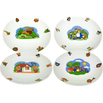 Talíř Talíř porcelánový dětský mělký POHÁDKY, 21cm, mix druhů, Petr Kmenta