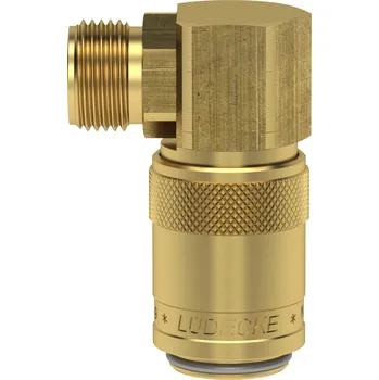 Příslušenství pro vzduchotechniku ESD 38 AL-90AB (rychlospojka ESD G3/8" vnější prodl. 90°, ventil, DN9, mosaz)