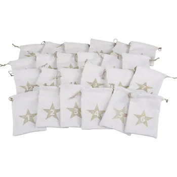 Vánoční dekorace Adventní kalendář - 24ks pytlíčků - 9,5*14,5 cm