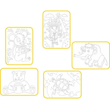 kreativní sada Radost v písku Sada střední MIX 2 A4 - Barevné pískování obrázků