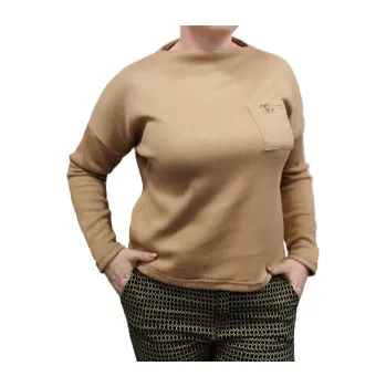 Dívčí mikina made in Italy Dívčí svetrová halenka dlouhý rukáv 21558 barva: béžová, Rozměr: 128