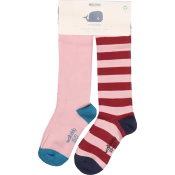 Sada 2 dětských podkolenek Růžová a pruhovaná Walkiddy Velikost: 34-36