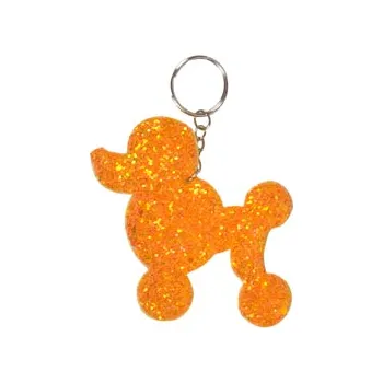 Přívěsek, klíčenka Třpytivý pejsek oranžový (Klíčenka Pudl)