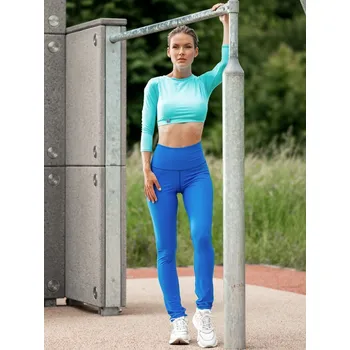 BHiStyle Dámské fitness leginy CLAIRE blue italia VELIKOST: M
