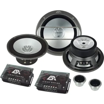 Auto Hi-Fi Reproduktory ESX VE6.2C ( 2-pásmové komponentní reproduktory o průměru 16.5 cm, zatížení 125W RMS )
