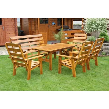 Zahradní sestava Zahradní sestava z masivu TIBOR velká (Tibor - stůl + lavice + 4x křeslo)