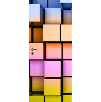 Fototapeta LuxusniObrazy.cz Fototapeta na dveře - Barevné kostky