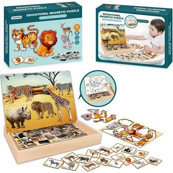 Puzzle magnetické - safari, 30 cm