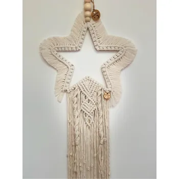 Vánoční dekorace BRIMOON Hvězda nástěnná macramé přírodní