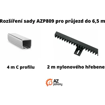 Pohon brány Rozšíření sady AZP809 pro průjezd do 6,5 m (2 m hřebene a 4 m C profilu)
