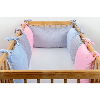 Dětská postýlka JAN peří Polštářek na polštářkový mantinel 30x30 cm - minky - Polštářek na polštářkový mantinel 30x30 - minky sv. modré