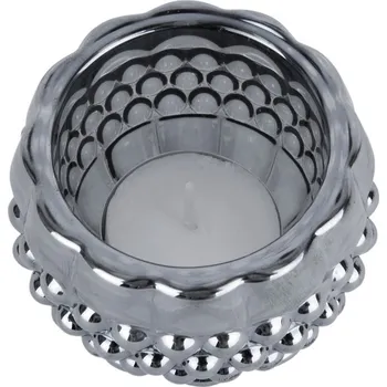 Svícen Svícen skleněný na svíčku Sparkle Dots 6 cm černý Present Time (Barva-černá)