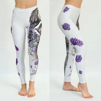 Dámské legíny Legíny PURPLE ROSES - FAN-L05 Velikost: L