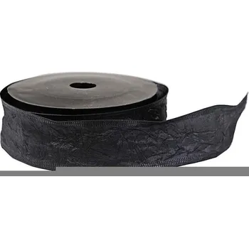 Stuha Stuha mačkaná 4cm 9,15m černá