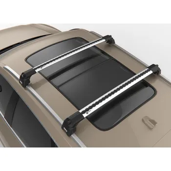 Příčník na automobil Příčníky Turtle Hyundai Tucson 2021-2026 integrované podélníky, stříbrné tyče (Turtle Air-2 stříbrné aerodynamické tyče)