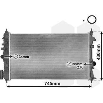 Chladič motoru Chladič, chlazení motoru VAN WEZEL 37002474
