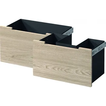 Krbová kamna Nordpeis Me Bank standard lavice a zásuvky s dubovým čelem a výřezem pro přívod externího vzduchu