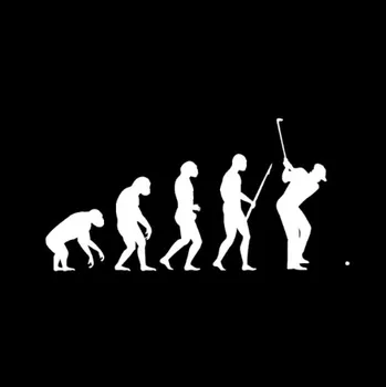 Samolepicí dekorace na vozidlo Golfová samolepka na auto "Evoluce" - STŘÍBRNÁ