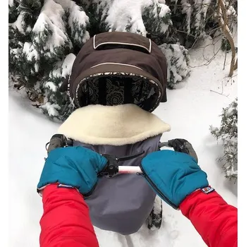 Rukávník Kaarsgaren Petrolejové rukavice na kočárek biobavlna